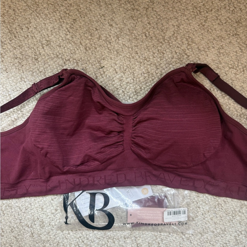 NWOT Kindred Bravely Women's Burgundy Sublime Pumping and Nursing Bra - XL Busty